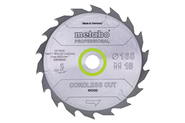 Metabo 628295000, 16,5 cm, 2 cm, 1,1 mm, 1,6 mm, 15°, 1 styck