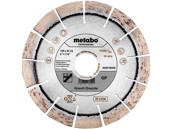 Metabo 628576000, Granitt, 12,5 cm, 2,22 cm, 12200 RPM, Metabo, 1 stykker