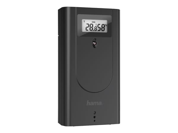 Hama Black Line L, Musta, Sisätilabarometri, Kosteusmittari sisäkäyttöön, Lämpömittari sisäkäyttöön,..., Akku