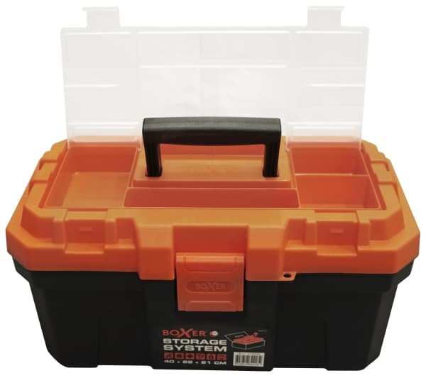 Boxer® Værktøjskasse 16" med opbevaring i låg 41 x 23 x 20,5 cm