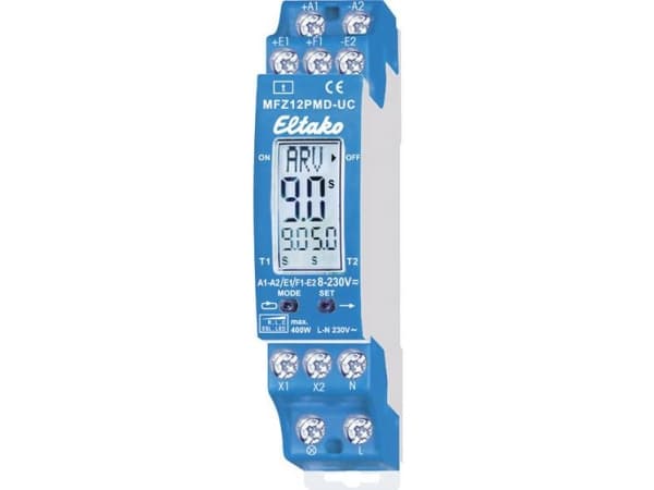 Eltako MFZ12PMD-UC Tidsrelä Multifunktionellt 230 V 1 st Tidsintervall: 0,1 s - 99 h 1 x växelkontakt