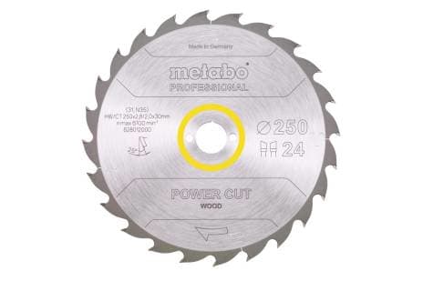 Metabo 628012000, Konstruksjons Tre med spiker, Tre, 25 cm, 3 cm, Tungsten Carbide Tipped (TCT), 2 mm, 6100 RPM