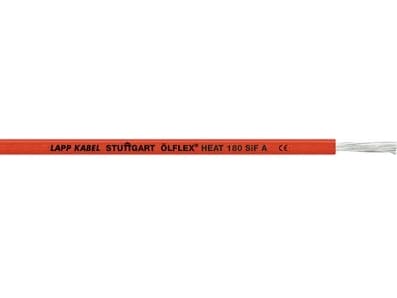 LAPP 1249583/100 Korkean lämpötilan johdin ÖLFLEX® HEAT 180 SiF A 1 x 0,75 mm² Punainen 100 m