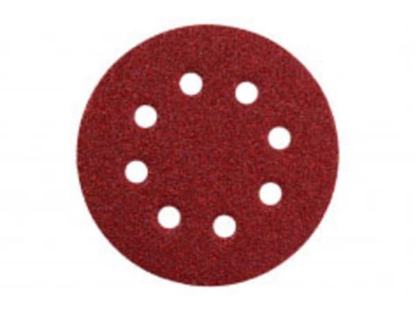 Metabo 631585000, Sandpapper, Metall, Polyester, Rostfritt stål, Stål, Trä, Röd, Rund, 12,5 cm, 12,5 cm