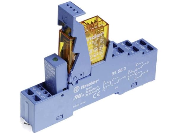 Finder 49.72.8.230.0060 Reläkomponent Nominell spänning: 230 V/AC 2 x omkopplare 1 st