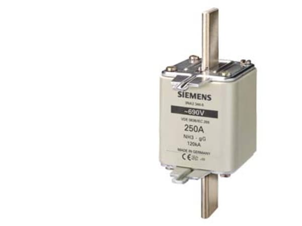 Siemens 3NA33446 Sikringsindsats Sikringsstørrelse = 3 250 A 690 V 3 stk