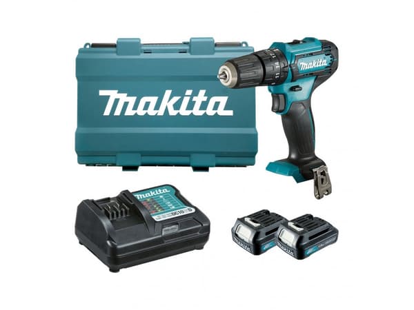 Makita HP333DWAE Batteridrevet slagbormaskin 12V MAX, 2x 2,0 Ah Li-ion 30/14 Nm, 1,1kg, 10mm