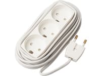 MicroConnect - Effektband - ingång: ström - utgångskontakter: 3 (ström) - 5 m sladd - vit