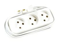 MicroConnect - Effektband - ingång: ström - utgångskontakter: 3 (ström) - 5 m sladd - vit