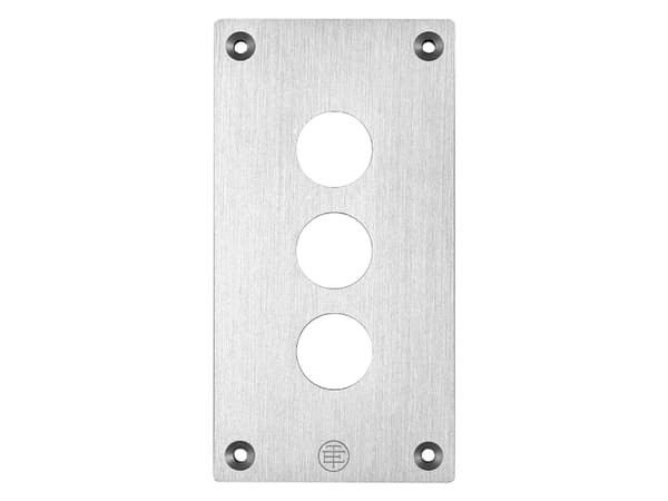 SCHNEIDER ELECTRIC Painikelaatikon tarvikkeet. Etulevy, jossa 3 reikää 72 x 138 mm. Anorisoitu alumiini
