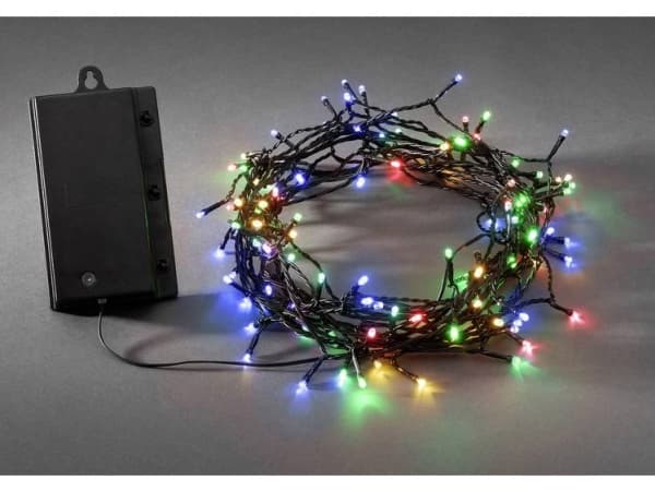 Konstsmide 3733-500 Mikro-lyskæde Udvendigt Batteridrevet Antal pærer 240 LED (RGB) Flerfarvet Oplyst Længde: 24 m