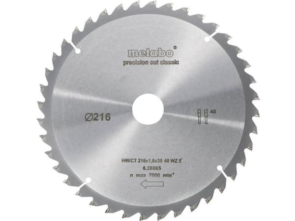 Metabo 628065000 Rundsavblad 216 mm 1 stk 1 stk