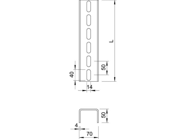 OBO Bettermann 6340113 U-stang (L x B x H) 700 x 70 x 50 mm 1 stk