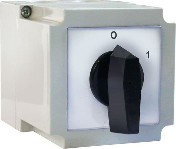 Apator Cam switch 0-1 4P 10A in a 4G10-92-PK housing (63-840398-011)