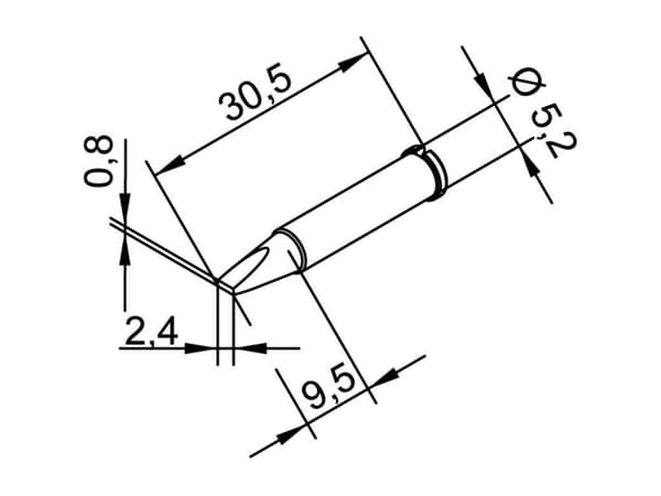Ersa 102 CD LF 24 Loddespids Mejselform, lige Spidsstørrelse 2.4 mm Indhold 1 stk