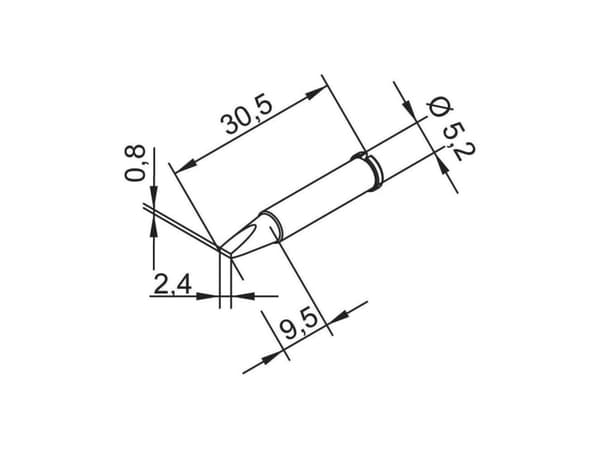 Ersa 102 CD LF 24 Loddespids Mejselform, lige Spidsstørrelse 2.4 mm Indhold 1 stk