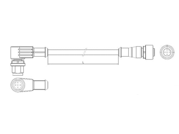 TE Connectivity 1-2273121-4, 1,5 m, M12, M12, Hanstik/Hunstik, Sort, Polyvinylklorid (PVC)