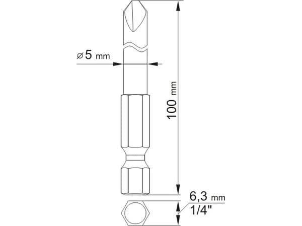 Yato YT-0496, 2 kpl, Kolmikärkinen, 1/4, 1, 3, 100 mm