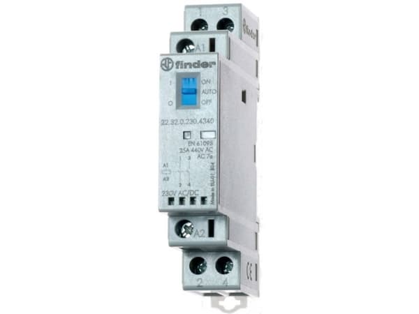 Finder 22.32.0.012.4540 Kytkin 1 x rajakoskettimet, 1 x katkaisukoskettimet 12 V/DC, 12 V/AC 25 A 1 kpl 1 kpl