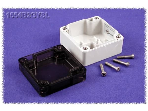 Hammond Electronics 1554B2GYSL Universalkabinet 65 x 65 x 40 Polykarbonat Grå 1 stk