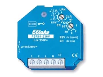 Eltako FSR61-230V, Vekslingsaktuator, Flush-montert, 868 MHz, IP20, Blå, CE