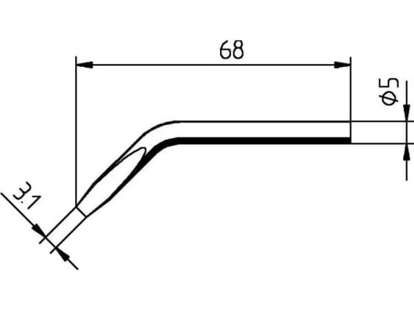 Ersa 0032JD Loddespids Mejselform, bøjet Spidsstørrelse 3.10 mm Indhold 1 stk
