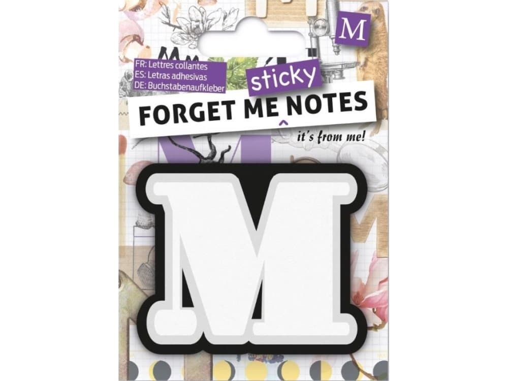 IF Forget me sticky notes cards adhesive letter M