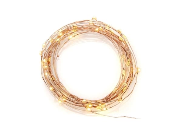 Konstsmide Micro LED-valosarja, Koristeellinen valoketju, Kuparin väri, Muovi, Polyvinyylikloridi (PVC), IP20, 100 lamppua(a), LED
