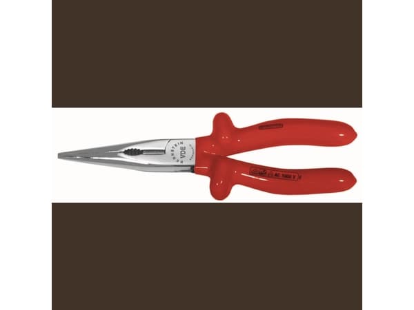 Bernstein-Werkzeugfabrik Steinrücke 13-207 VDE, Nesetang, 2,5 mm, Beskyttelse mot elektrostatisk utladning (ESD), Stål, Rød, 25 cm