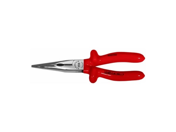 Bernstein-Werkzeugfabrik Steinrücke 13-207 VDE, Nesetang, 2,5 mm, Beskyttelse mot elektrostatisk utladning (ESD), Stål, Rød, 25 cm