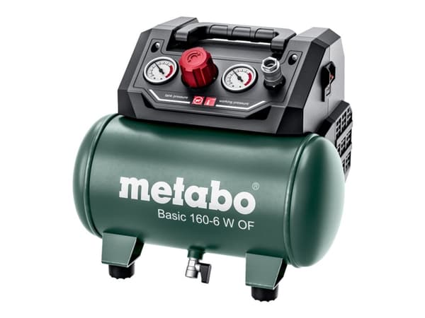 Metabo Basic 160-6 W OF - Tryckluftspump - 0.9 kW - oljefri - 160 l/min - 6 liter
