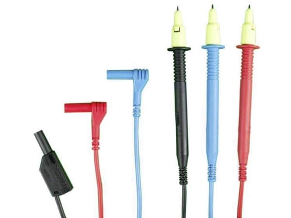 Gossen Metrawatt KS29 Turvatestausjohtosarja [Testikärki - liitin 4 mm] Musta, sininen , punainen