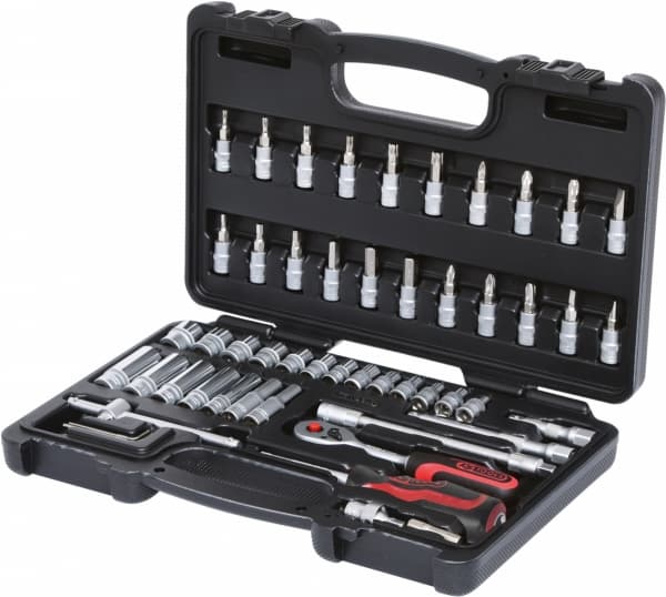 KS Tools 911.0653, Støpselsett, 1/4", 53 hoder, Kromvanadiumstål, 1,55 kg