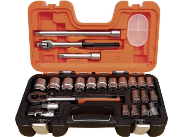 Bahco Pipenøkkelsett 1/2”, metrisk, Støpselsett, 1/2", Metrisk, 18 hoder, 10,11,12,13,14,15,16,17,18,19,20,21,22,23,24,27,30,32 mm, Stål