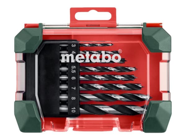 Metabo - Borsett - for kartong, kryssfinér, bløtt tre, løvtre - 8 deler - for Metabo BS 14.4 MOBILE WERKSTATT