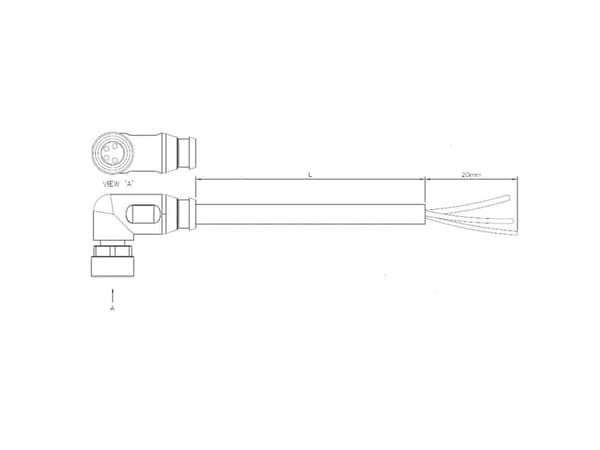 TE Connectivity 2273097-3 Sensor-, aktuator-stik, M12 Tilslutning, vinklet 5.00 m Pol-tal (RJ): 3 1 stk