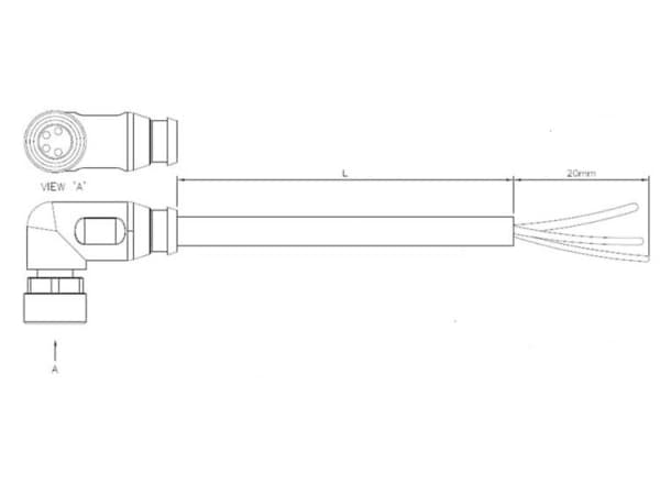 TE Connectivity 2273097-3 Sensor-, aktuator-stik, M12 Tilslutning, vinklet 5.00 m Pol-tal (RJ): 3 1 stk