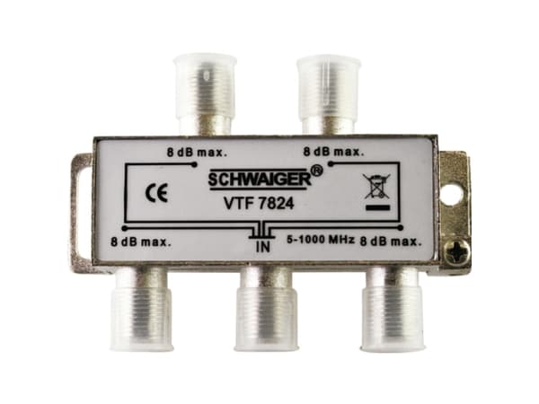 Schwaiger VTF7824 531, Kabelkniv, 5 - 1000 MHz, Silver, Gjuten aluminium, 1 styck, 74 mm