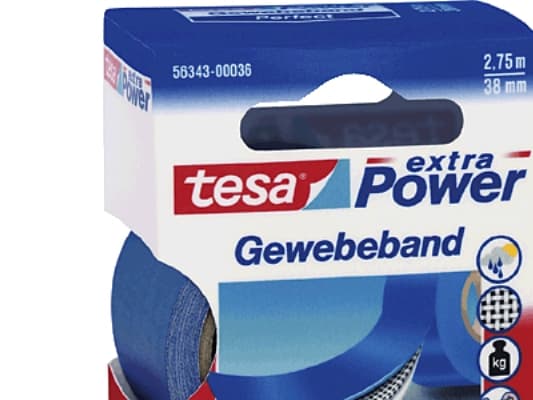 Tesa extra Power Perfect - Tekstiltape - 38 mm x 2.75 m - blå