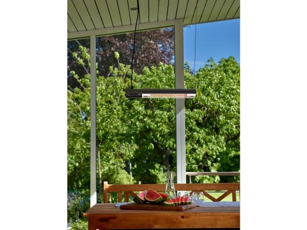 HORTUS Terrassvärmare väggmodell 1500 W, GT, svart, med fjärrkontroll, svart (211-357)