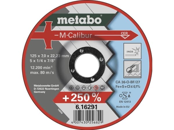 Metabo 616291000, levyleikkuri, Sisäänpainettu keskiosa, Terästä, Metabo, 2,22 cm, 12,5 cm