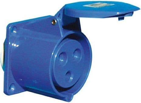 PCE Panel socket 32A 3P 230V/70x70/blue IP44 (323-6)
