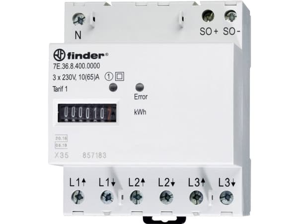 Finder 7E.36.8.400.0010 Vekselstrømsmåler mekanisk 65 A MID-godkendelse: Ja 1 stk