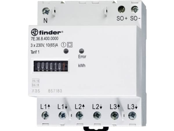 Finder 7E.36.8.400.0010 Vekselstrømsmåler mekanisk 65 A MID-godkendelse: Ja 1 stk
