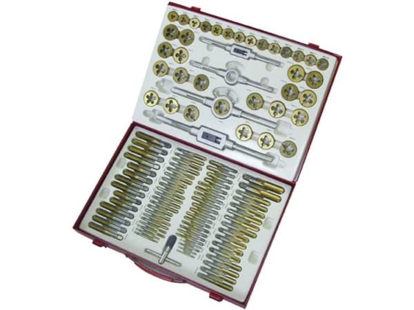 Holzmann Maschinen H070300003 Gängningssats 101 delar HSS metrisk M2, M3, M4, M5, M6, M7, M8, M9, M10, M11, M12, M14, M16, M18