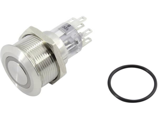 TRU COMPONENTS 1602473 TC-GQ22-A-22E/W/12V/S203 Painonappi 250 V 5 A 2 x Off/(On) Painonappi valkoinen IP65 1 kpl 1 kpl