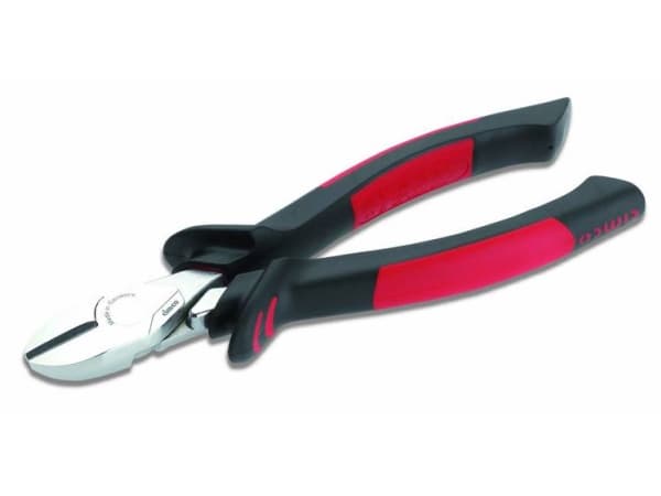Cimco 10 0577, Diagonal tang, Sjokkresistent, PU plastikk, Stål, Plast, Sort, Rød, 180 mm