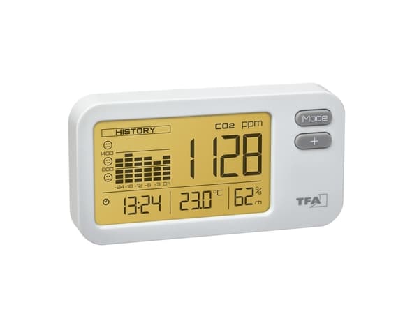 TFA-Dostmann AIRCO2NTROL COACH, Hiilimonoksidi (CO), Valkoinen, USB, 105 mm, 33 mm, 56 mm