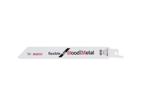 Bosch flexible for Wood and Metal S 922 HF - Sahanterä - putkille, naulapuutavaralle, metallilevyille, kuormalavoille, alumiiniprofiileille - 100 kpl