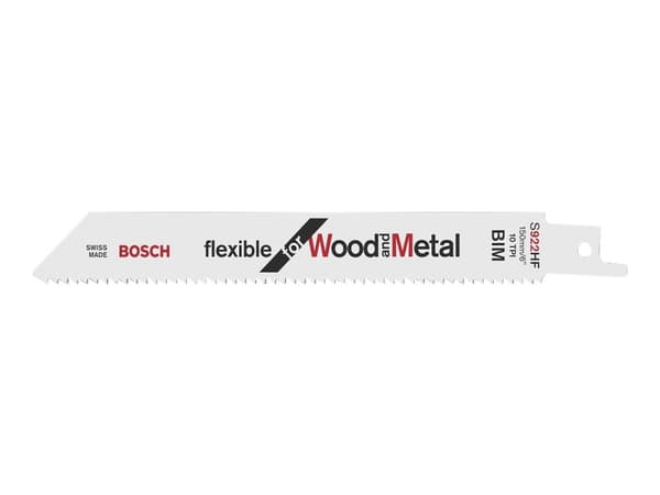 Bosch flexible for Wood and Metal S 922 HF - Sahanterä - putkille, naulapuutavaralle, metallilevyille, kuormalavoille, alumiiniprofiileille - 100 kpl